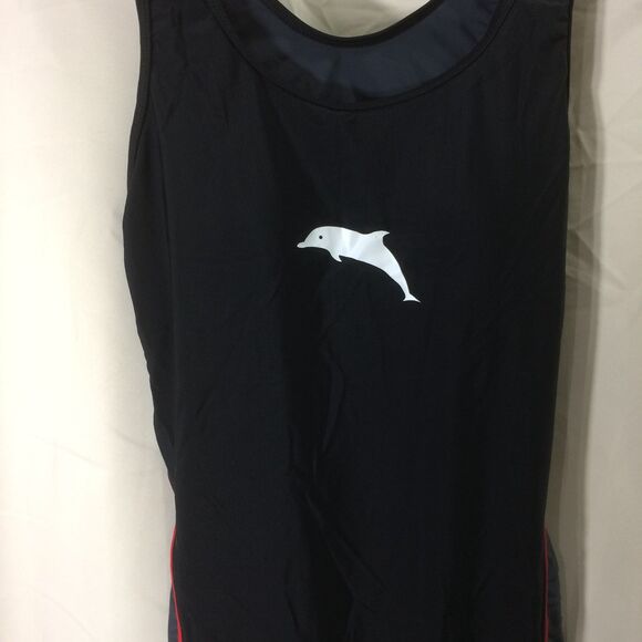 NEW Halcurt Black Dolphin One Piece Boyleg Swimsuit Small Keyhole Back NWT - Picture 5 of 7